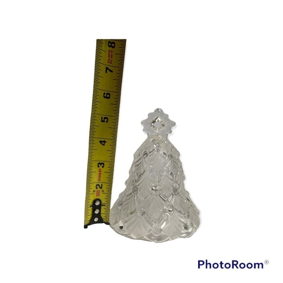 Mikasa WINTER DREAMS  Frosted Crystal Christmas Tree Bell, 5 1/2" Tall, Germany - Picture 4 of 7
